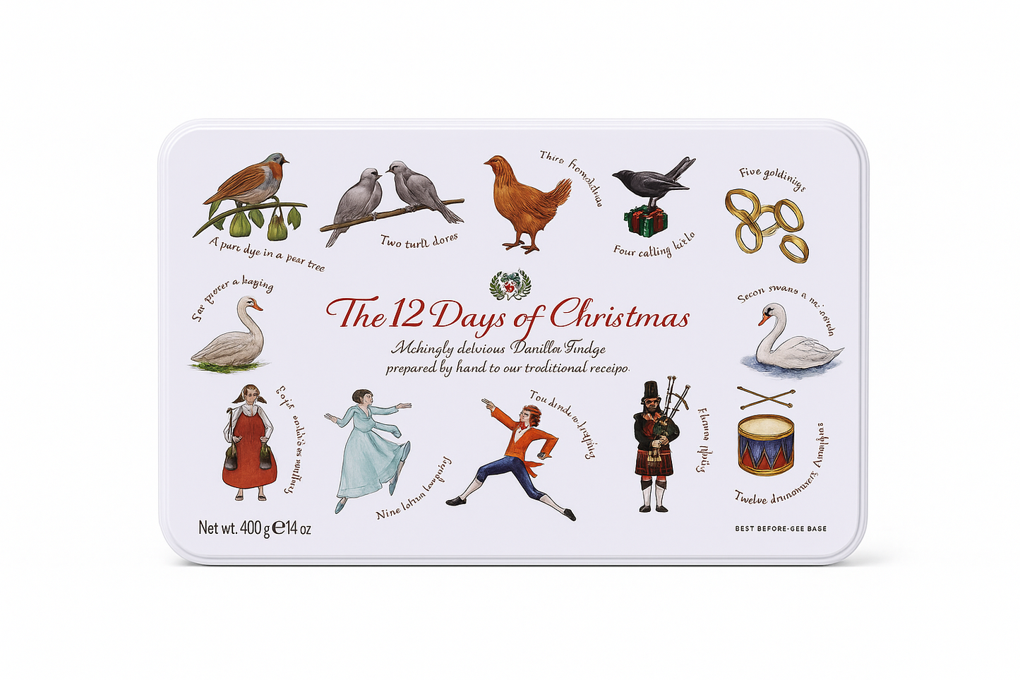 Gardiners The 12 Days of Christmas Vanilla Fudge Tin