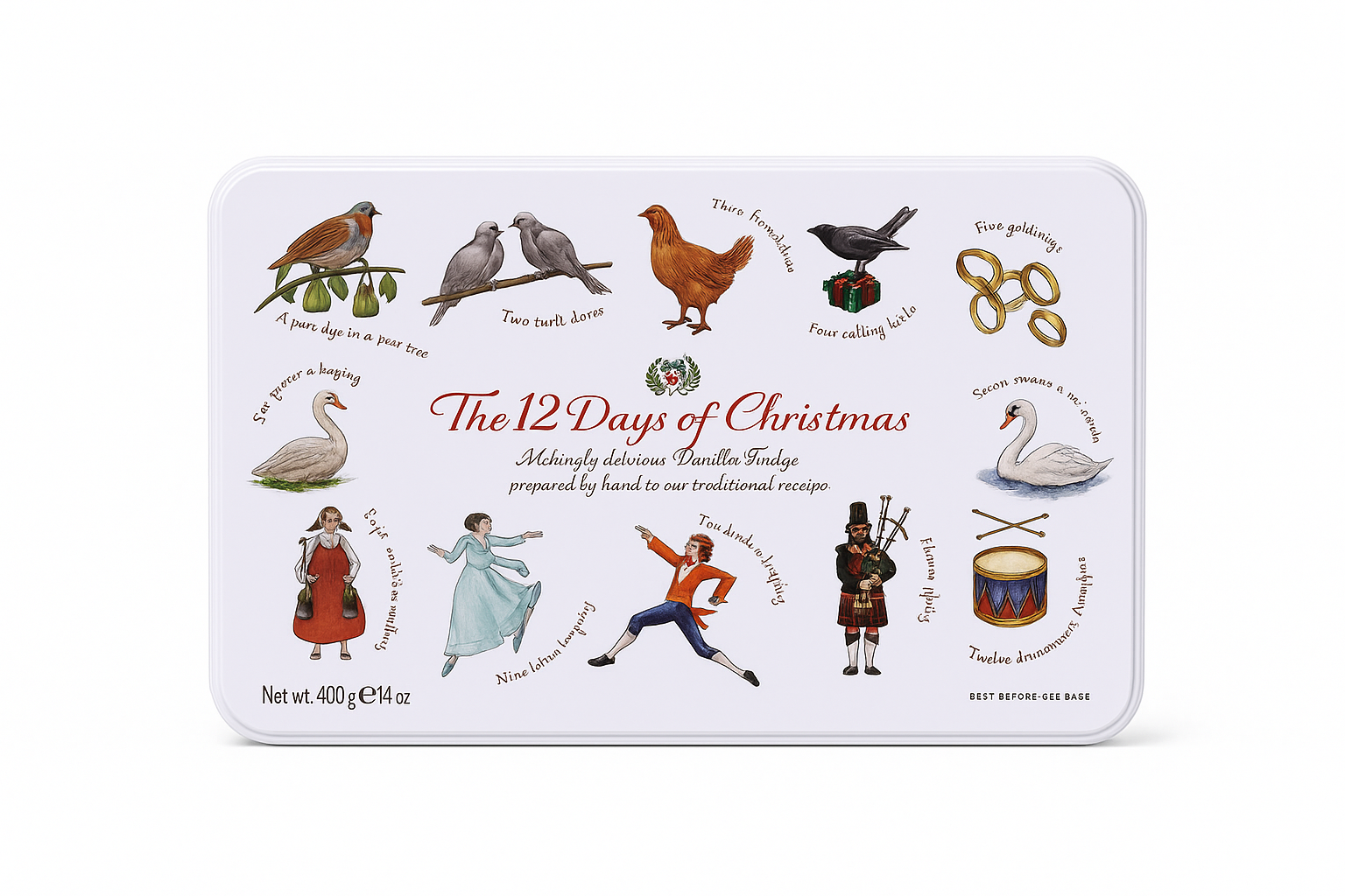 Gardiners The 12 Days of Christmas Vanilla Fudge Tin